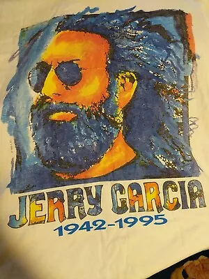 Buy Vintage 1995 Jerry Garcia T-Shirt L Grateful Dead Phish Dead & Co. Liquid Blue • 141.75£