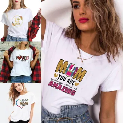 Buy T Shirt Ladies Baggy Fit Short Sleeve Slogan T-shirt Tee Tops Mothers Day Gifts  • 4.92£