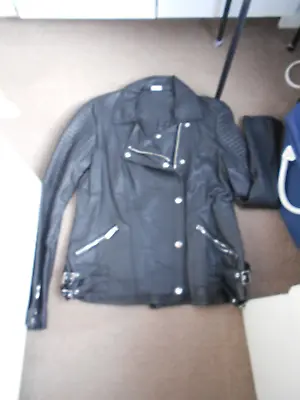 Buy Ladies Black Faux Leather Jacket • 15£