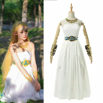 Buy Legend Of Zelda Breath Of The Wild Princess Zelda Cosplay Costume Gown Dress Set • 61.20£
