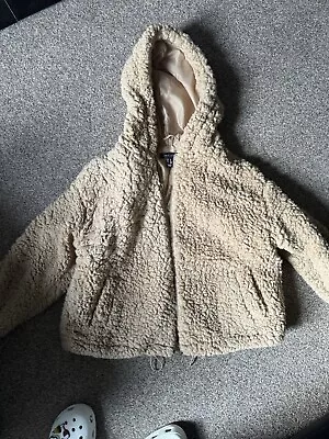 Buy New Look Teddy Jacket Hooded Coat Beige Size Medium • 10£
