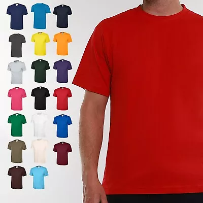 Buy Mens Classic Crew Neck Cotton Short Sleeve T-Shirt - PLAIN SUMMER CASUAL SHIRTS • 7.99£