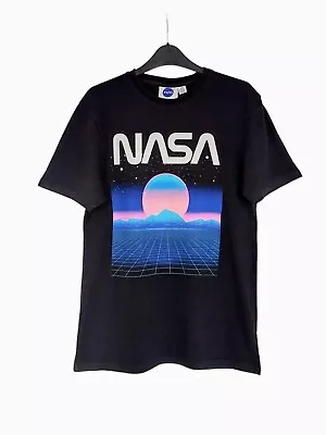Buy Mens Size UK Medium Black / Multicoloured NASA Basic Cotton Printed T-Shirt • 9.99£