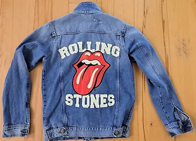 Buy The Rolling Stones No9 Carnaby Distressed Denim Jacket S 100% Authentic • 49£