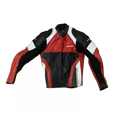 Buy Weise Corsa RS Red Black White Sport Leather Motorcycle  Jacket GB48 • 45£