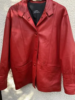 Buy Ladies Stunning Genuine Red Super Soft Leather Lined Jacket - Size - Chest 46 • 49.99£