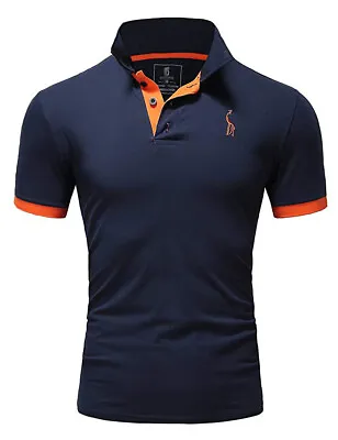 Buy New Mens Polo Shirt T-Shirt Top Short Sleeve Contrast Colours S M L XL PL05 • 12.99£