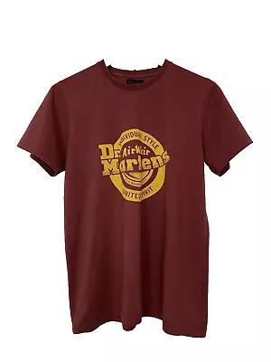 Buy Dr. Martens Lock Up Logo Cotton T Shirt Mens Red Short Sleeve Crew Neck Size XS • 10.99£