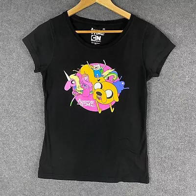 Buy Adventure Time T Shirt Womens Extra Small Black Cartoon Network Fluro Ladies • 12.62£