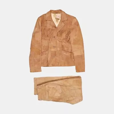Buy Unbranded Jacket And Trouser Set / Size S / Womens / Tan / Leather • 25£