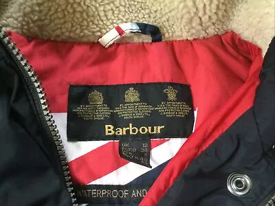 Buy Ladies BARBOUR Jacket -Navy -Hooded -Size 12 -Lovely Condition • 24£