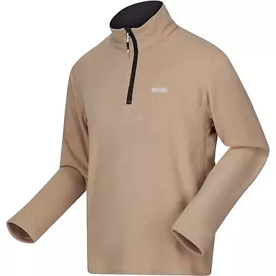 Buy Regatta Mens Thompson Half Zip Micro Fleece Top Pullover Jacket - Black & Navy • 8.99£