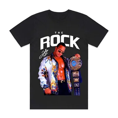 Buy Custom T Shirt The Rock Wwe Wrestling Wcw Aew Vintage Tee Artist Pop • 24.81£