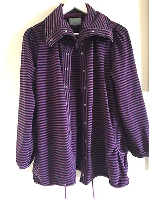 Buy Per Una Ladies Walking Long Line Stretch Cotton Striped Sweatshirt Jacket Uk L • 12£
