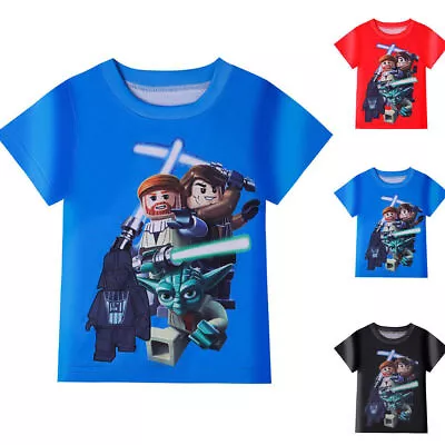 Buy Kids Boys Girls Star Wars Yoda Baby Casual Short Sleeve T-Shirt Tee Top Gift UK • 6.39£