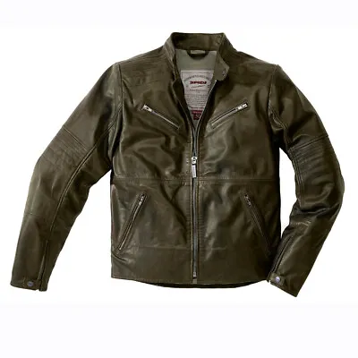 Buy Spidi Garage CE Classic Leather Jacket - Titanio • 149.99£