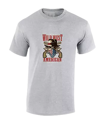 Buy The Wild West Mens T Shirt Cool Design Cool Outlaw Cowboy Gun Pistol Top Usa • 8.99£