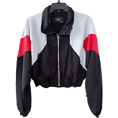 Buy Pull & Bear Bomber Jacket Color Block Cropped Retro Y2K Womens M • 28.93£