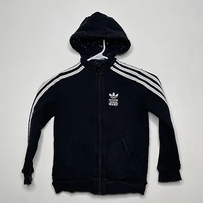 Buy Adidas Star Wars Hoodie Boys Size XS Storm Trooper Black Full Zip Long Sleeve • 15.57£