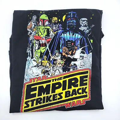 Buy Star Wars Empire Strikes Back Women's Black T-Shirt Graphic Tee - Size 2XL • 12.48£