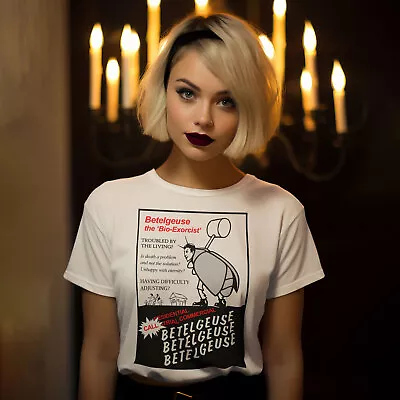 Buy Beetlejuice Movie T Shirt Horror Halloween Retro Vintage Womens Ladies Advert • 19.99£