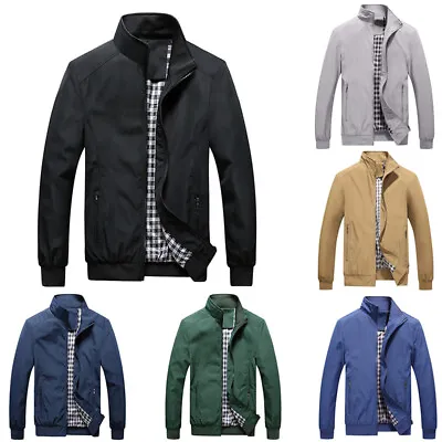 Buy Mens Jacket Smart Causal Bomber Jacket Men Spring Jackets For Men Black Navy • 23.74£