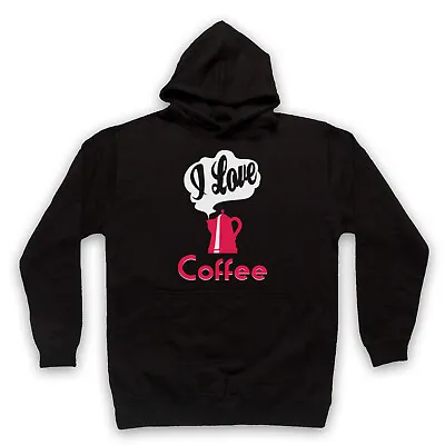 Buy I Love Coffee Slogan Funny Cool Morning Drink Caffeine Unisex Adults Hoodie • 27.99£