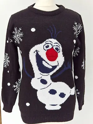 Buy Christmas Jumper Womens Size Small/Medium Black Olaf • 10.99£