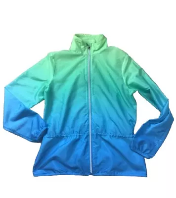 Buy LRL Ralph Lauren M Active Windbreaker Jacket Blue Green Ombre Medium Women* • 18.05£