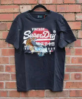 Buy Mens Superdry Tokyo Graphic T-Shirt Bison Black Ex Large 44  Chest New With Tags • 19.05£