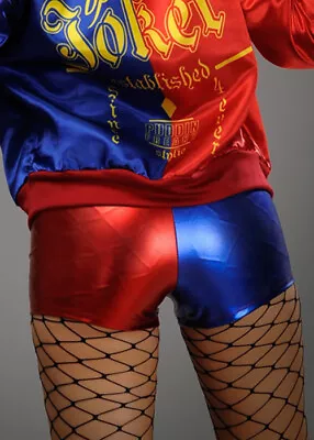 Buy Womens Red And Blue Harley Quinn Hot Pants Shorts • 15.99£