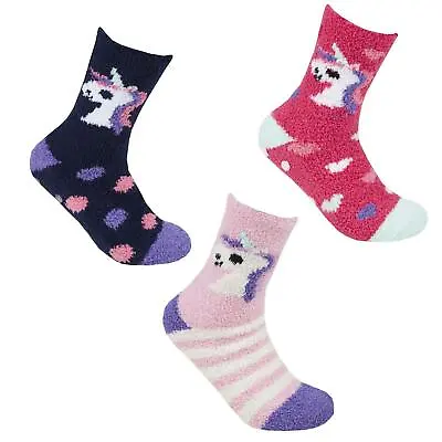 Buy Ladies/Womens Socks Cosy Soft Fleece Brushed Gripper Bed Lounge Lasting UNICORN • 3.99£