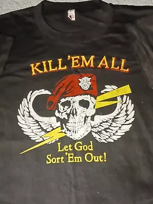 Buy Vintage 80s SAS   Kill 'Em All Let God Sort 'Em Out   ORIGINAL UNWORN LARGE NEW • 124.99£