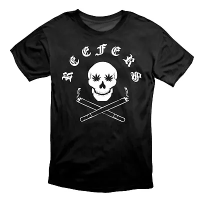 Buy Reefers Gothic Style Cannabis Skull T Shirt Black • 18.49£