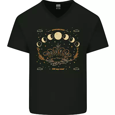 Buy Moonbeams Moon Phases Celestial Pagan Mens V-Neck Cotton T-Shirt • 8.99£