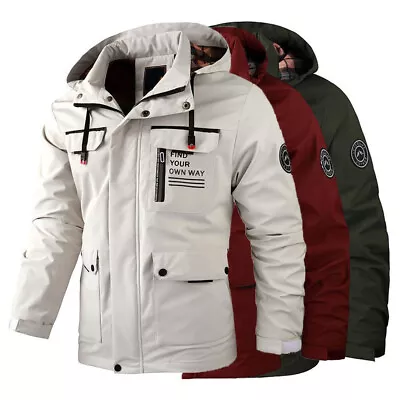 Buy Mens Winter Hooded Coats Combat Windproof Jacket Warm Military Outdoor Tactical~ • 10.79£