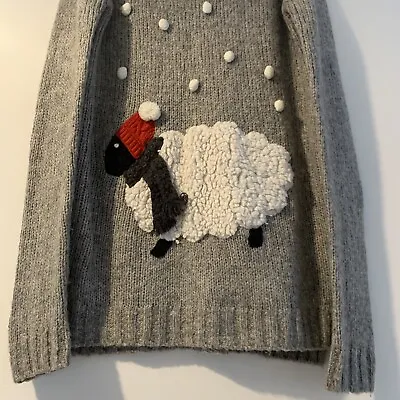 Buy Women’s Long Knitted Sheep Christmas Jumper Size 10 • 19£