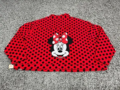 Buy NEW Disney Jacket 3X 3XL Red Black Minnie Mouse Polka Dot Jean Denim Embroidered • 57.90£