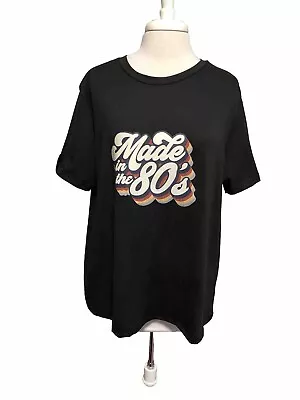 Buy Made In The 80’S Black Short Sleeve Woman’s T-Shirt 1Xl • 9.47£
