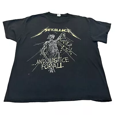 Buy Metallica “And Justice For All” Print T-Shirt Gildan Heavy Cotton XL  • 12.99£