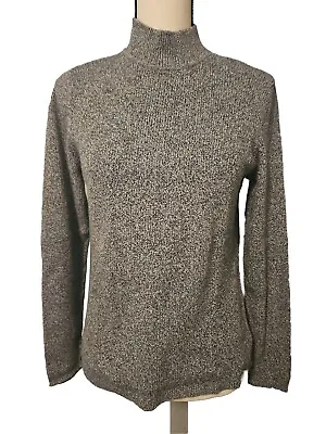 Buy Karen Scott Knit Sweater Womens Medium Mock Neck Gray Black Melange Stretch • 4.72£