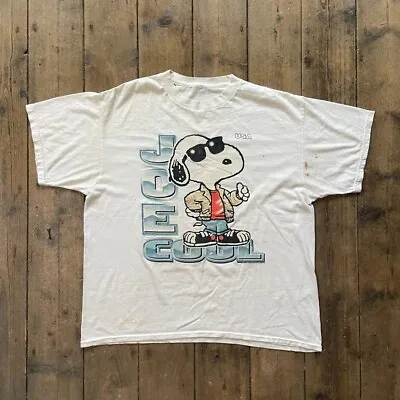 Buy Peanuts Graphic T-Shirt Short Sleeve Joes Cool Vintage Tee, White, Mens XL • 50£