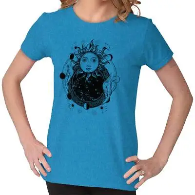 Buy Celestial Sun Space Crystal Ball Spiritual Womens Short Sleeve Ladies T Shirt • 18.77£