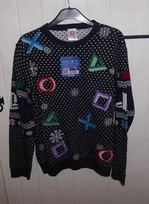 Buy Numskull PlayStation Symbols SMALL/MED Black Ugly PS5 Sweater BNWT Pit 42' • 40.95£