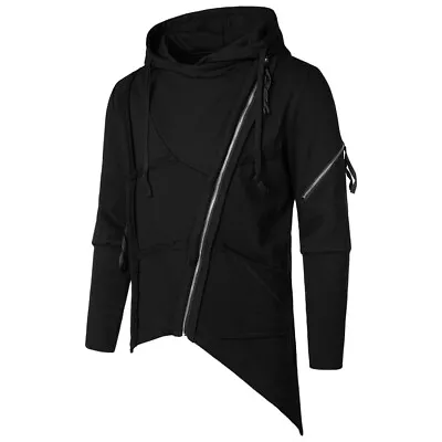 Buy Men‘s Winter Functional Diagonal Zipper Street Sweatshirt Sports Warm Hoodie Top • 56.76£