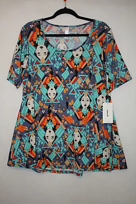 Buy NWT LuLaRoe Disney Perfect T Shirt Sz L Multi-color Pocahontas Aztec Print • 43.42£