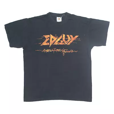 Buy FRUIT OF THE LOOM Edguy Hell Fire Club Mens Band T-Shirt Black L • 19.99£