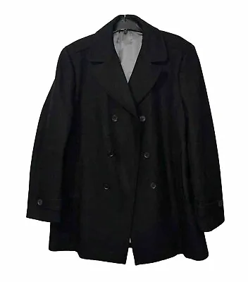 Buy Black Peacoat Mens Size XL Wool Mix Classic Formal Coat Tailored • 45£