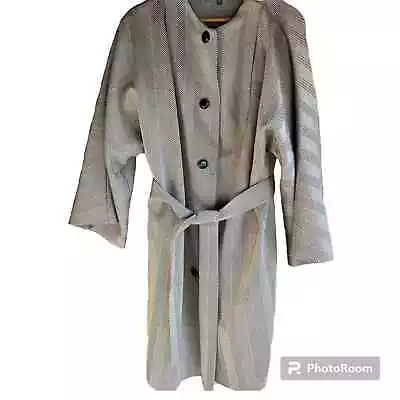 Buy Anne Klein Pea Coat Jacket Wool Bland Mid Length Herringbone Bell Sleeves 20W • 39.09£