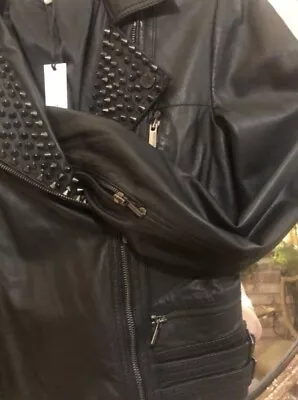 Buy Black Leather Jacket Todd Lynn Size 16 • 90£